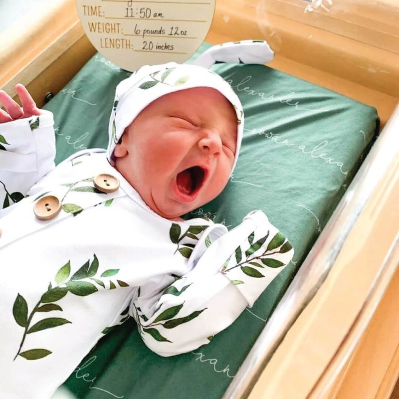 Personalized Emerald Baby Name Swaddle Blanket – Script