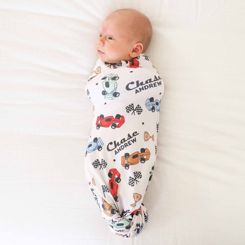 Pit Crew Personalized Swaddle Blanket