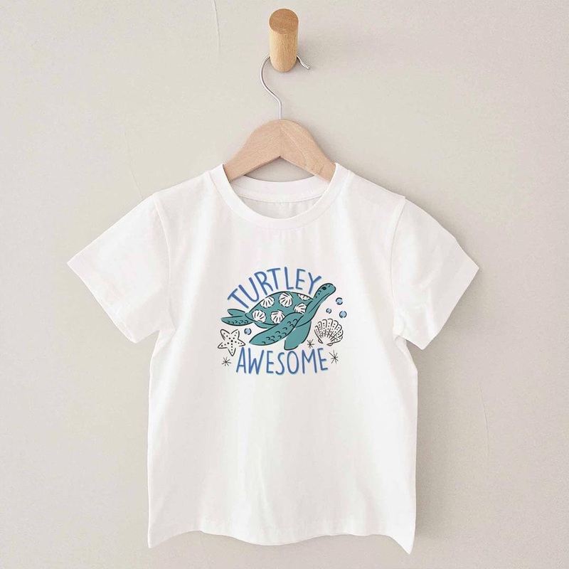 Turtley Awesome Kids Graphic Tee | White