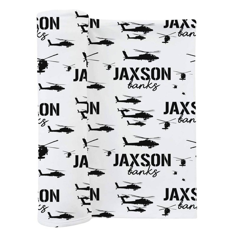 U.S. Army Helicopter Personalized Swaddle Blanket