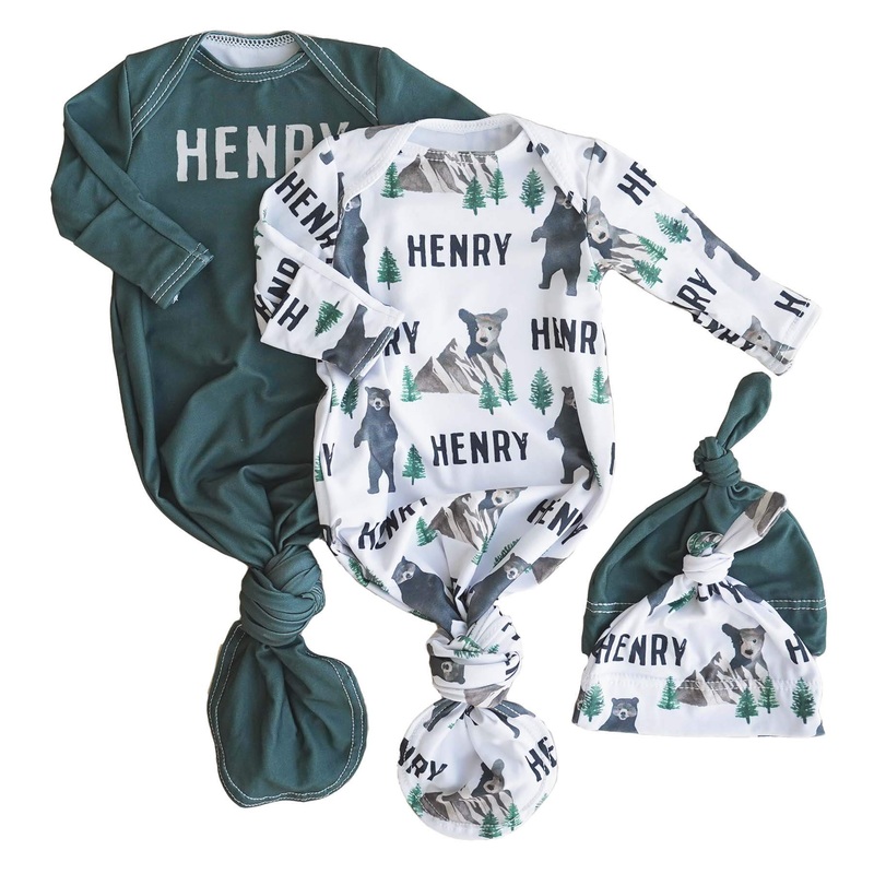 Brody’s Personalized Newborn Baby Knot Gown