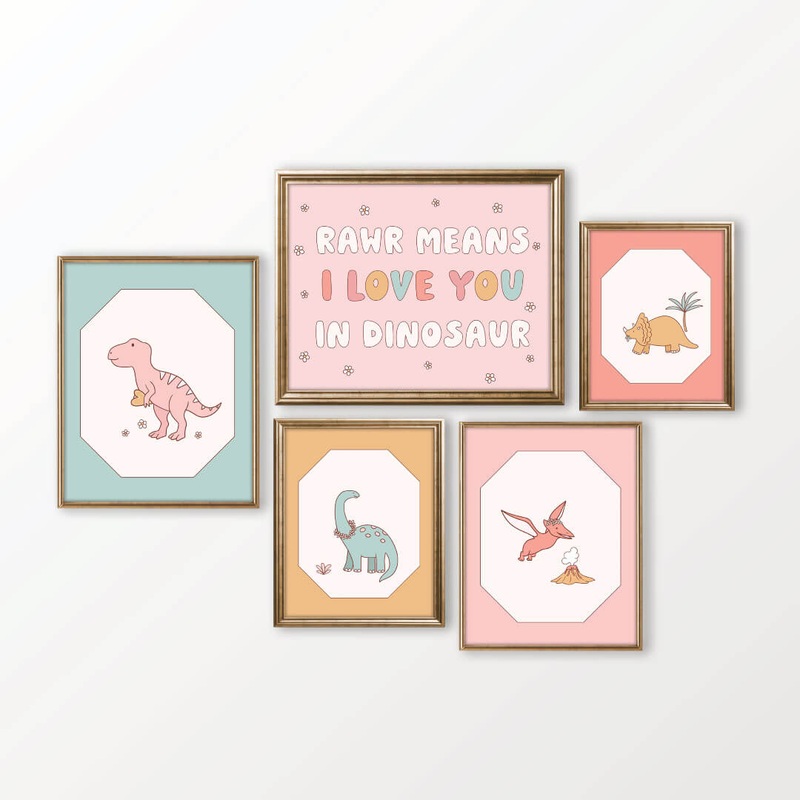 Dolly’s Dinos Bundled Digital Nursery Wall Art