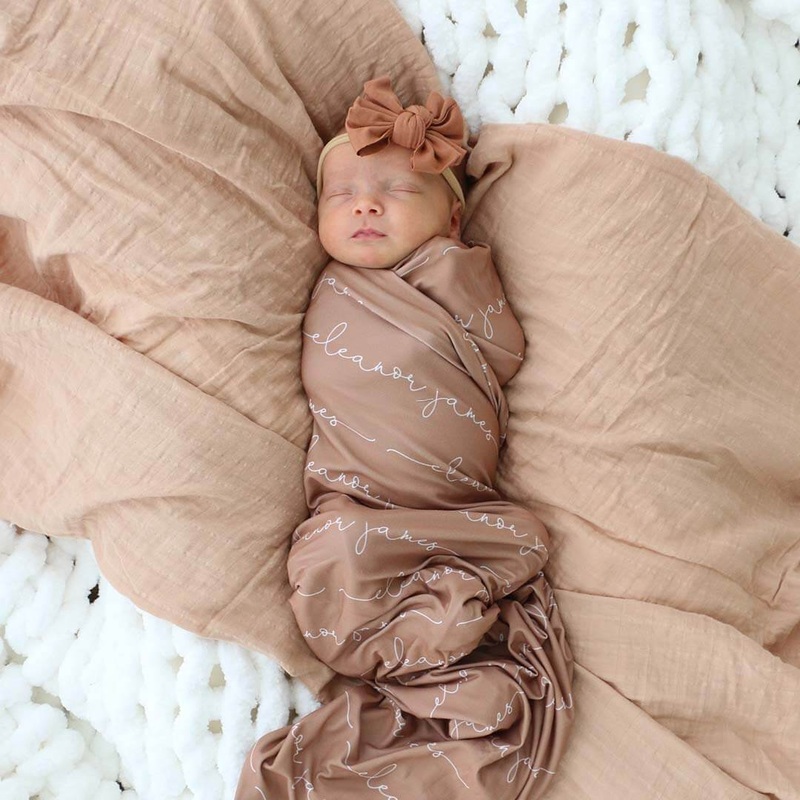 Personalized Camel Baby Name Swaddle Blanket
