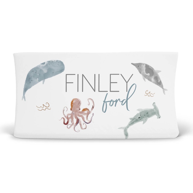 Sea Life Personalized Changing Pad Cover