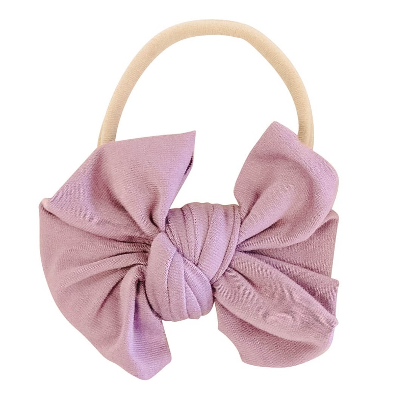 Solid Dusty Purple Knit Bow Headband