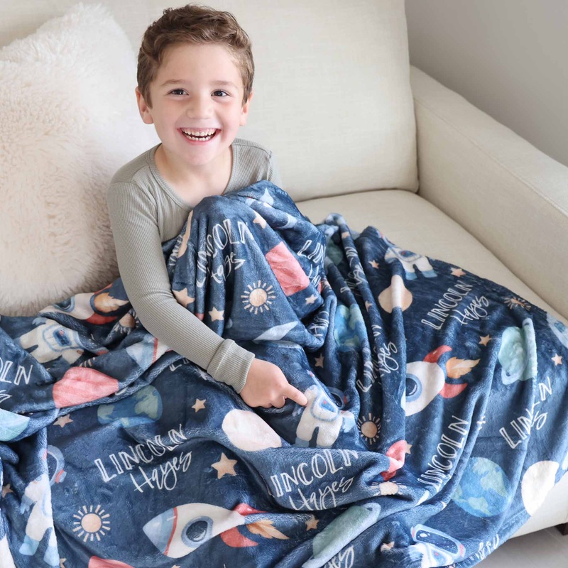 Space Explorer Personalized Kids Blanket