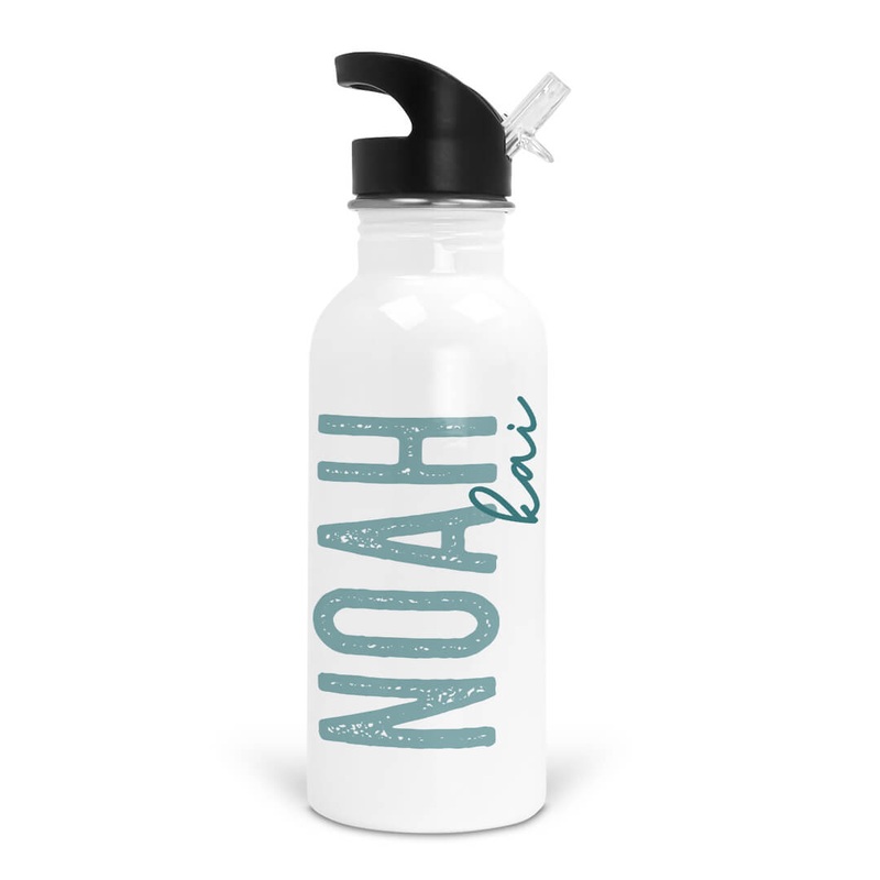 Teal Ombre Personalized Kids Water Bottle