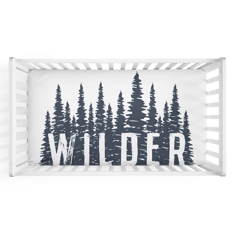Wilder’s Woodland Forest Trees Personalized Crib Sheet