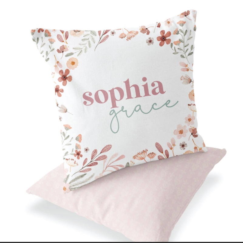 Wren’s Wildflower Personalized Accent Pillow