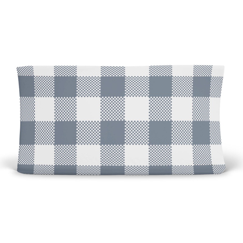 Big Check Changing Pad Cover | Denim