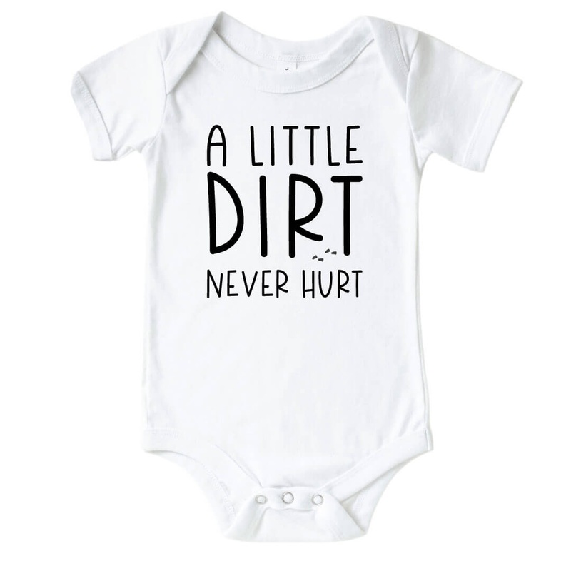 Dirt Never Hurt Graphic Bodysuit | White