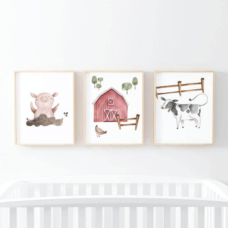 Frankie’s Farm Party Bundled Digital Nursery Wall Art
