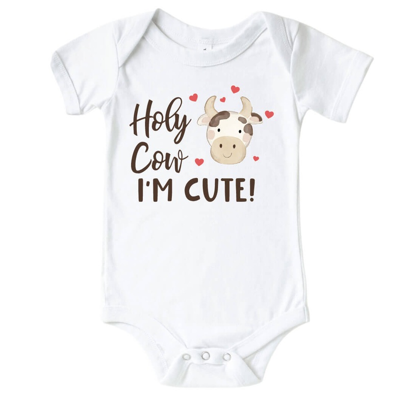 Holy Cow I’m Cute Graphic Bodysuit | White