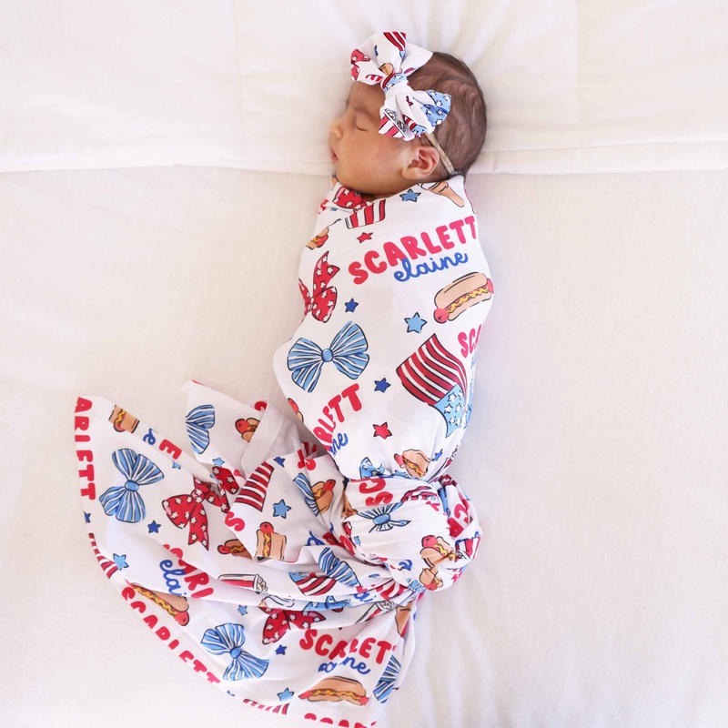 Party in the USA Personalized Swaddle Blanket | Bows