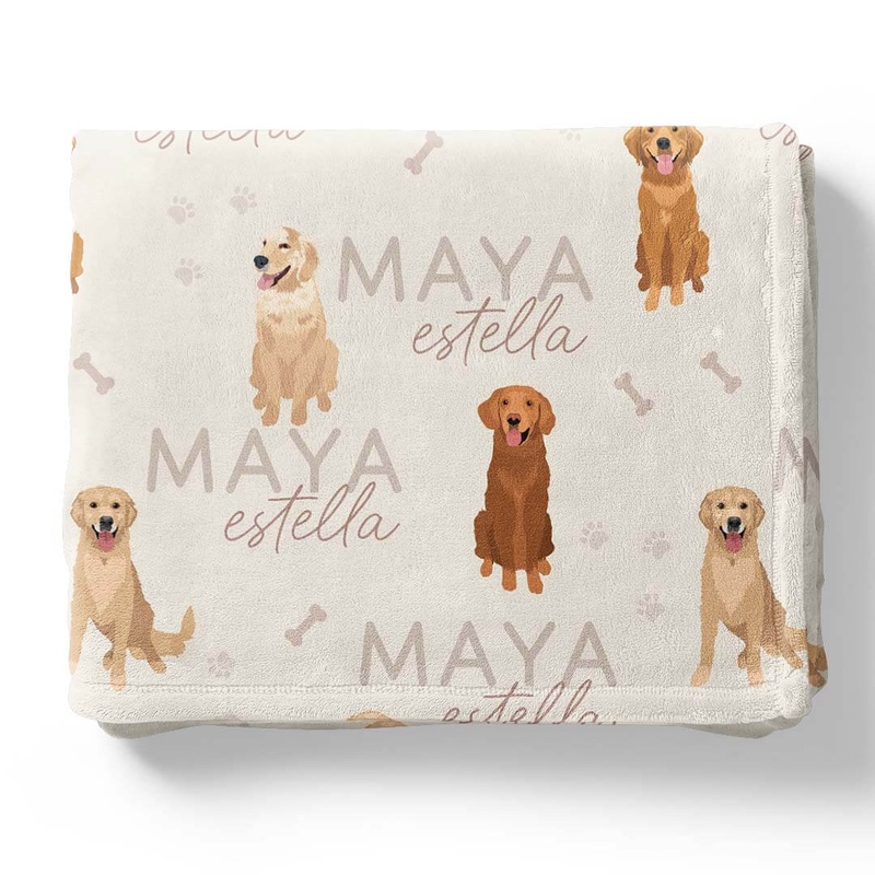 Personalized Kids Blanket | Golden Retriever