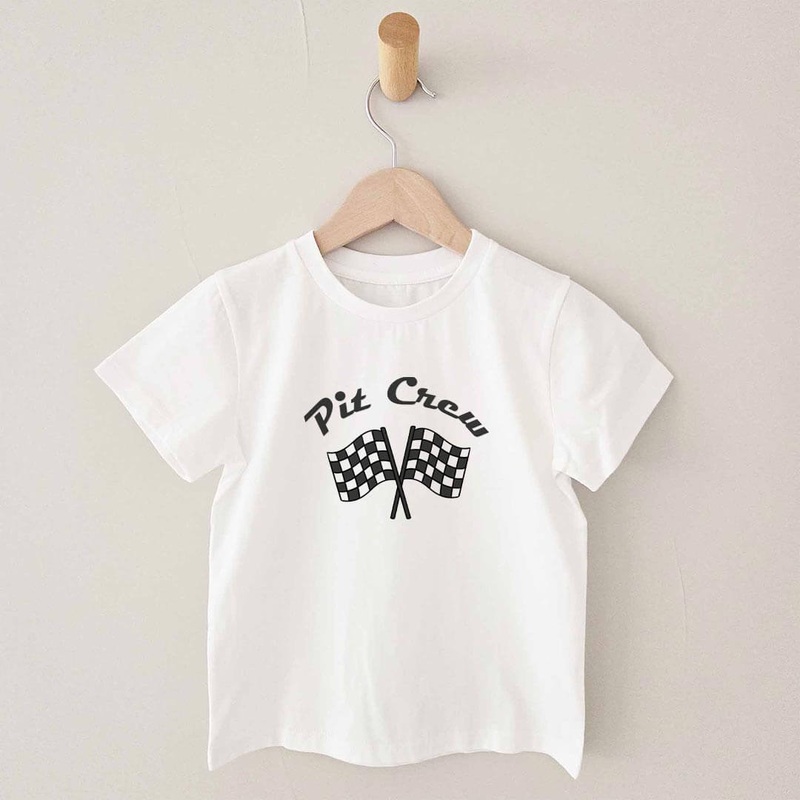 Pit Crew Kids Graphic Tee | White