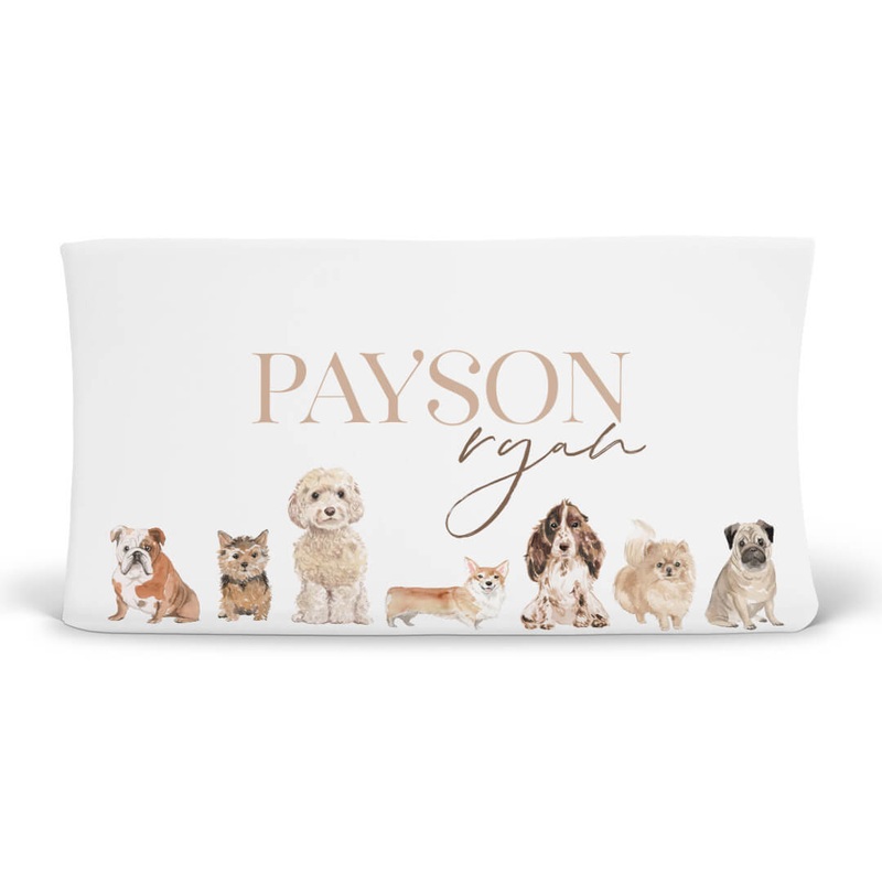 Puppy Love Personalized Changing Pad Cover