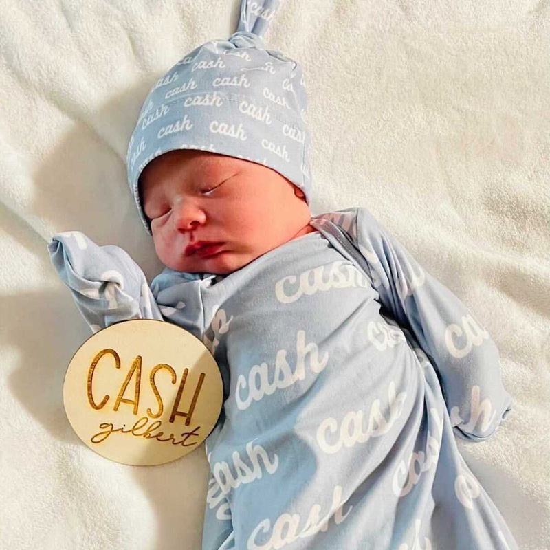 Solid Pacific Personalized Newborn Baby Knot Gown