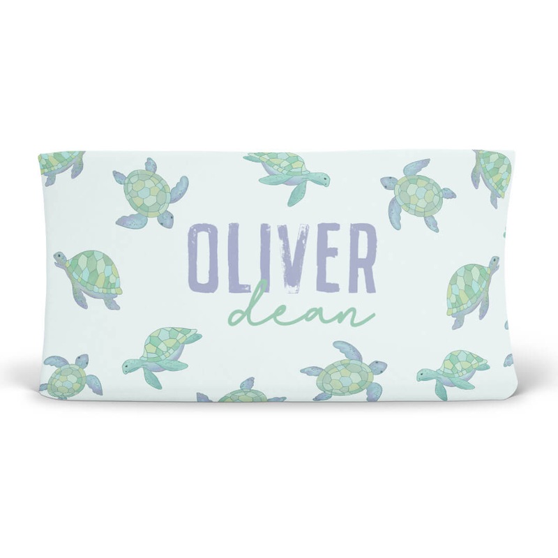 Totally Turtles Personalized Changing Pad Cover