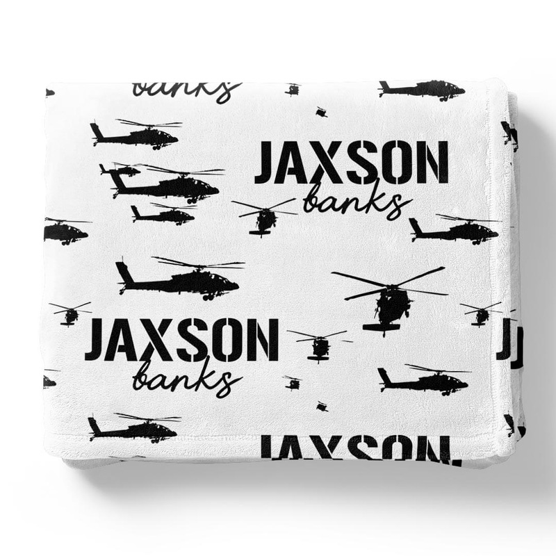 U.S. Army Helicopter Personalized Kids Blanket