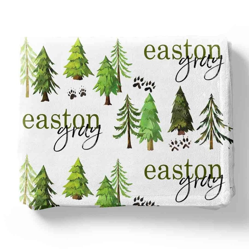 Woodland Trees Personalized Toddler Blanket