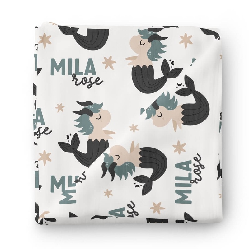 Zodiac Sign Personalized Baby Name Swaddle Blanket | Capricorn