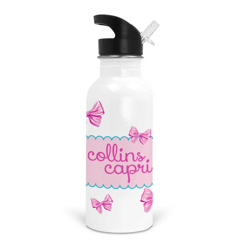 Beachy Bows Personalized Kids Water Bottle