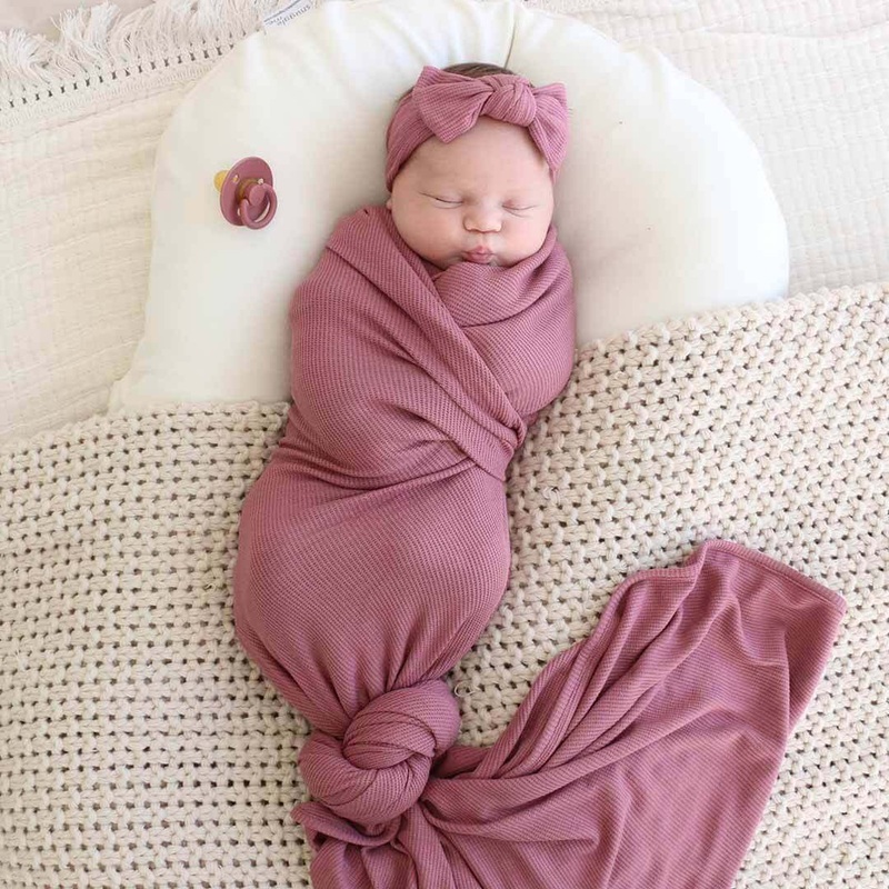 Boysenberry Bamboo Waffle Oversized Swaddle Blanket