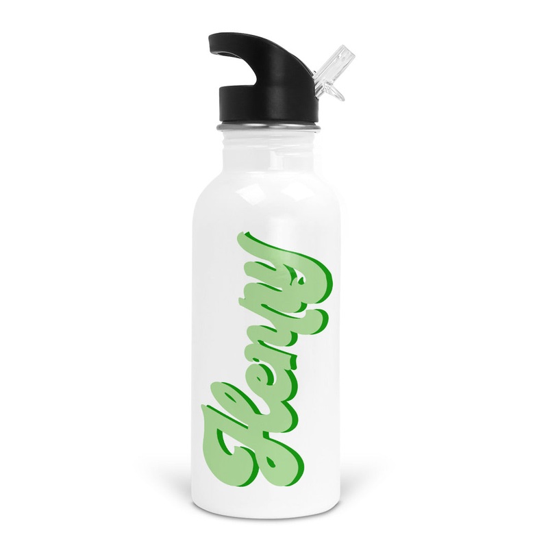 Bubbly Lime Personalized Kids Water Bottle