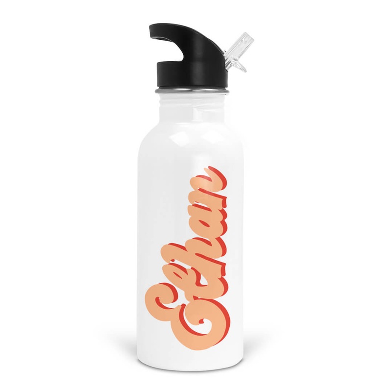 Bubbly Orange Personalized Kids Water Bottle