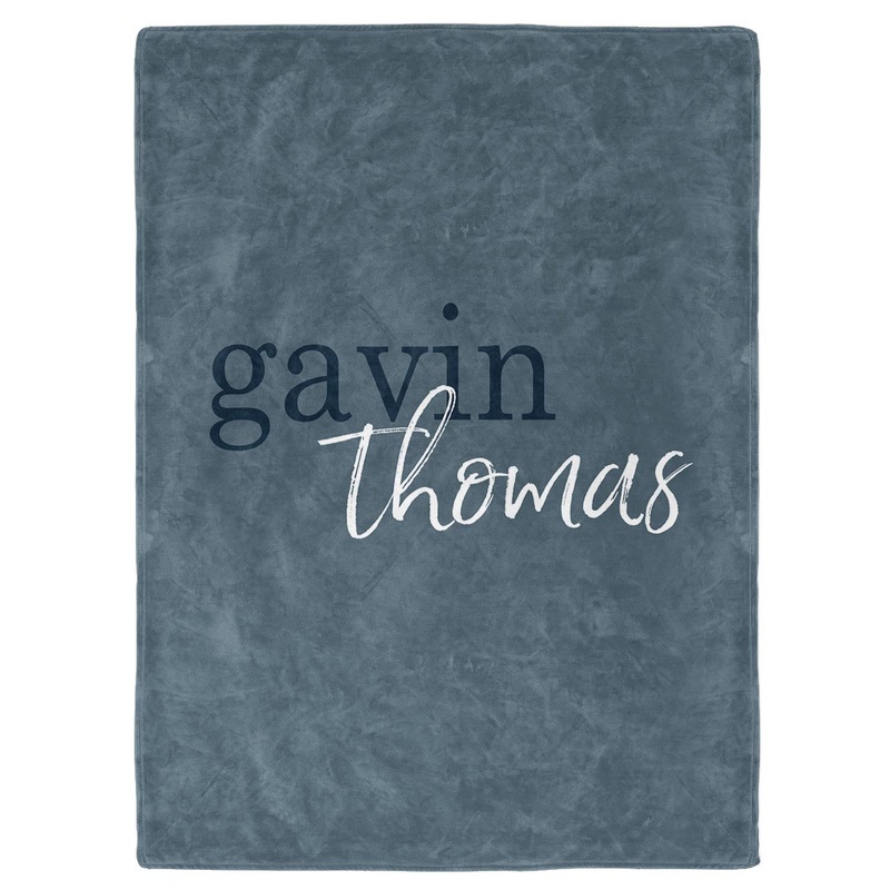 Color Story | Dusty Blue Personalized Toddler Blanket