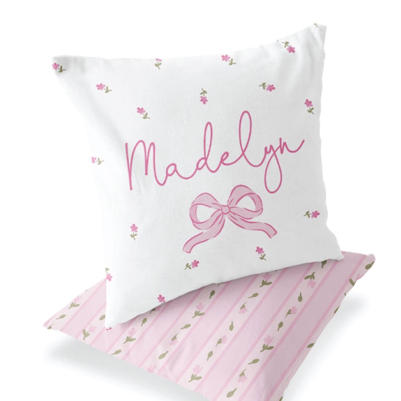 Ditsy Floral Personalized Accent Pillow