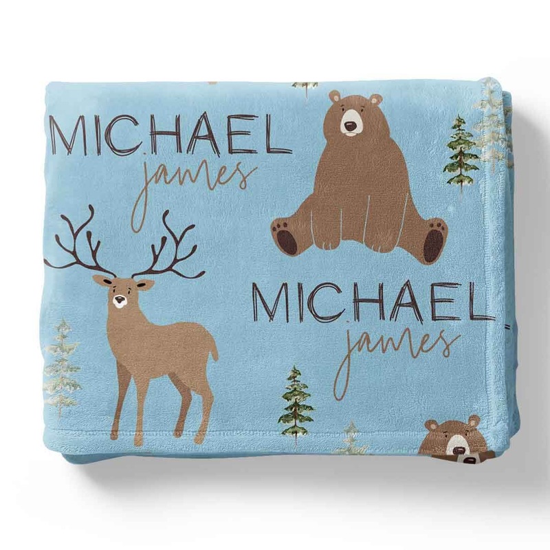 Forest Friends Personalized Kids Blanket