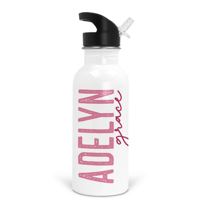 Fucshia Ombre Personalized Kids Water Bottle
