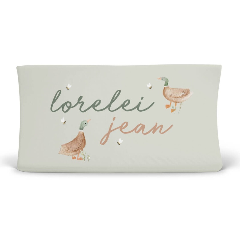 Lucky Ducky Personalized Changing Pad Cover