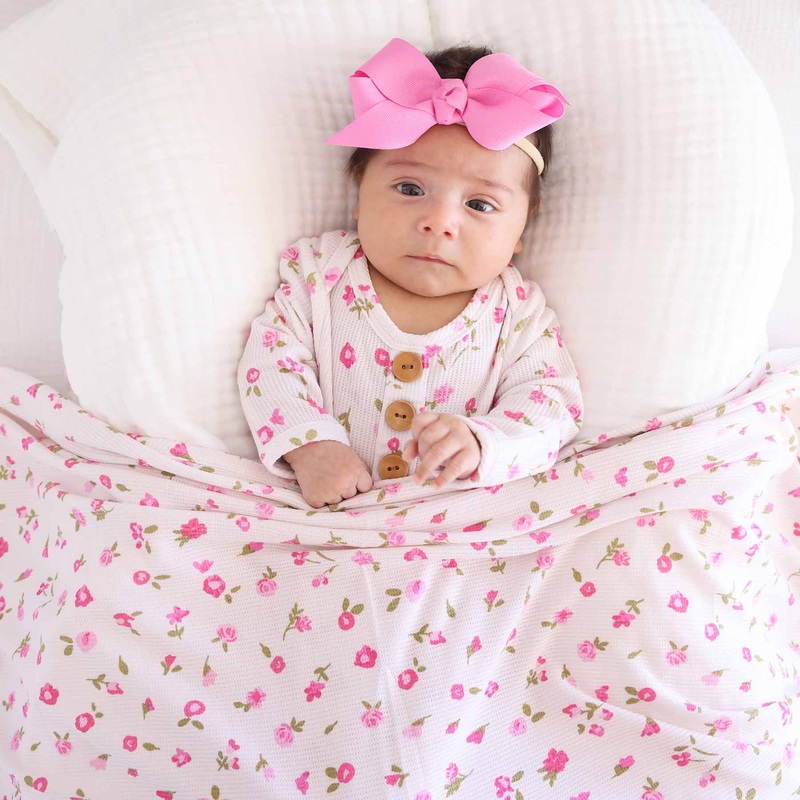 Penny’s Posies Bamboo Waffle Oversized Swaddle Blanket