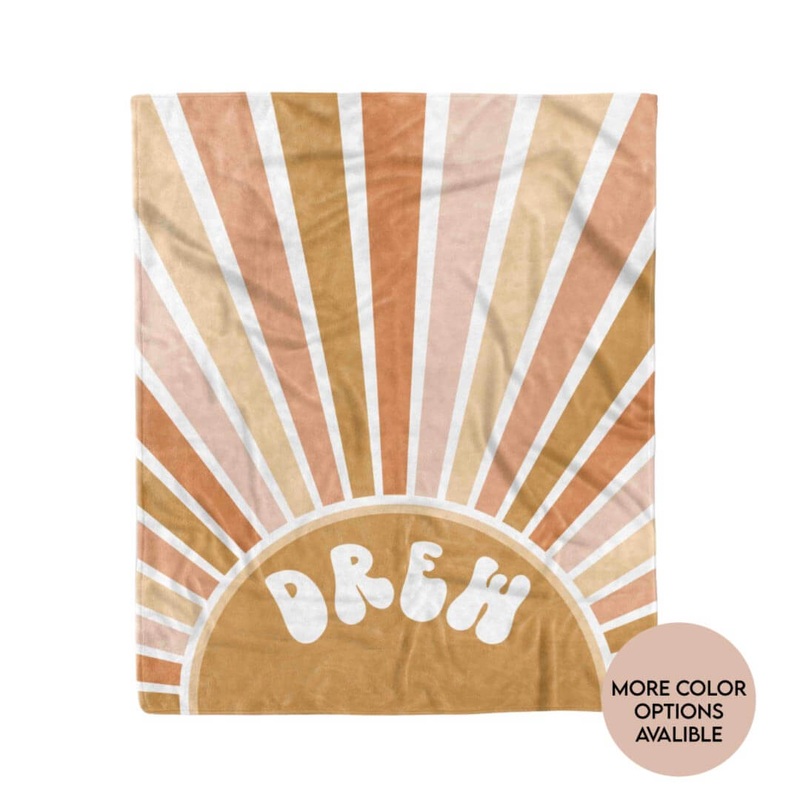 Retro Sun Personalized Kids Blanket