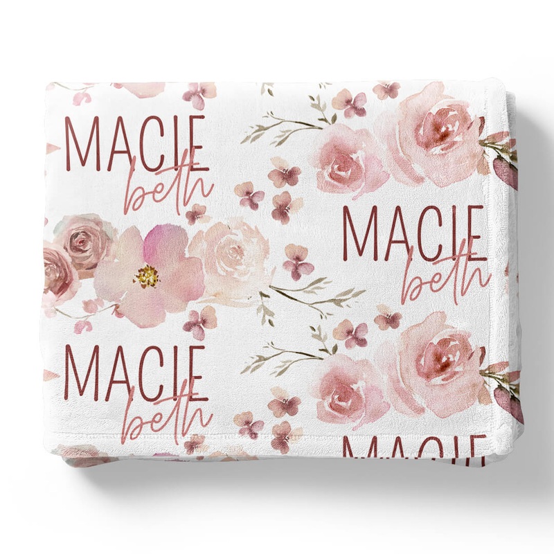 Rosie’s Rose Garden Personalized Toddler Blanket
