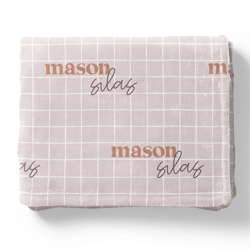Sloane’s Squares Personalized Kids Blanket