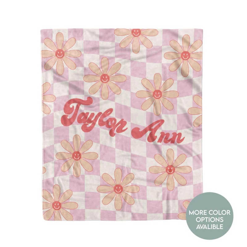 Smilie Daisy Personalized Kids Blanket