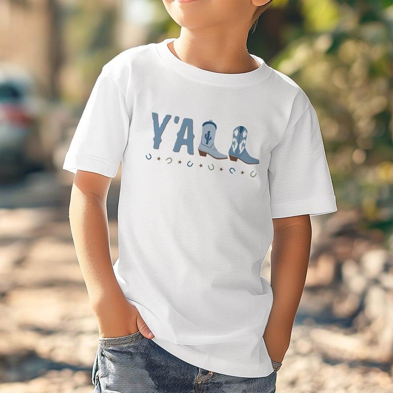 Y’all Kids Graphic Tee | White
