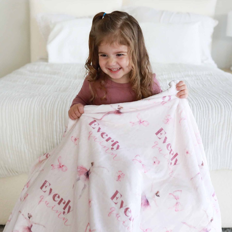 Ballet & Bows Personalized Kids Blanket