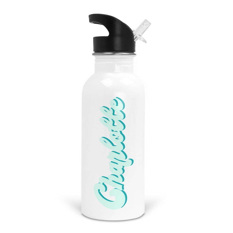 Bubbly Teal Personalized Kids Water Bottle