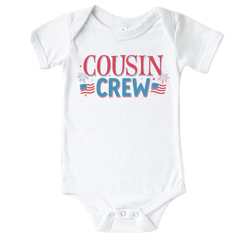 Cousin Crew Fireworks Graphic Bodysuit | White