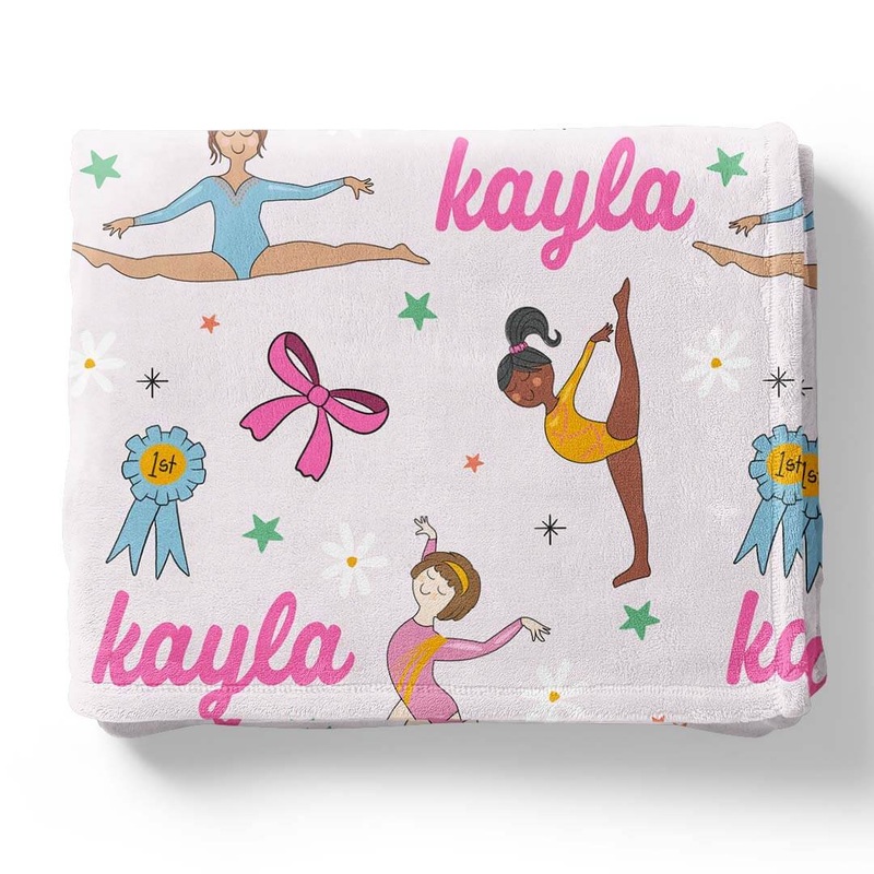 Gymnastics Personalized Kids Blanket