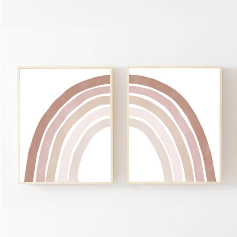 Neutral Rainbow Bundled Digital Nursery Art