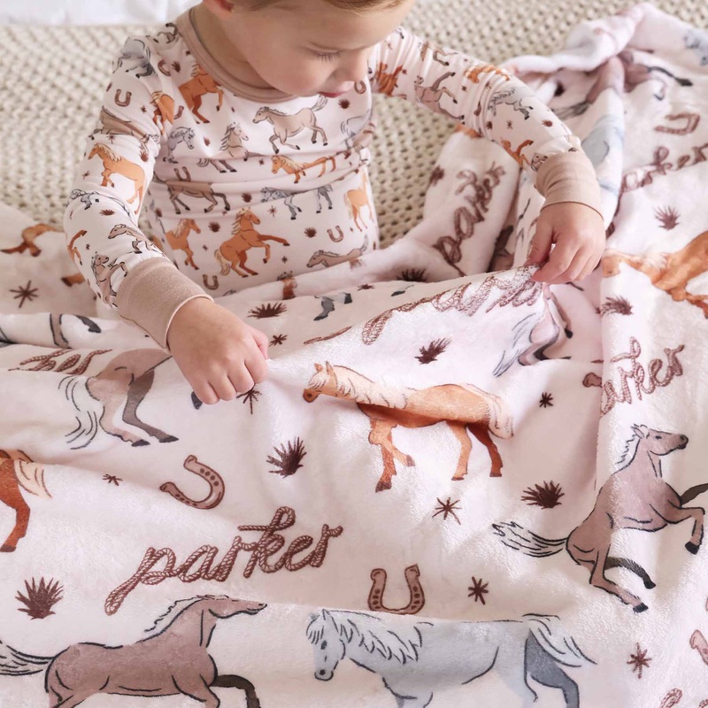 P’s Ponies Personalized Kids Blanket