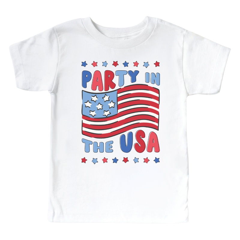 Party in the USA Kids Graphic Tee | White