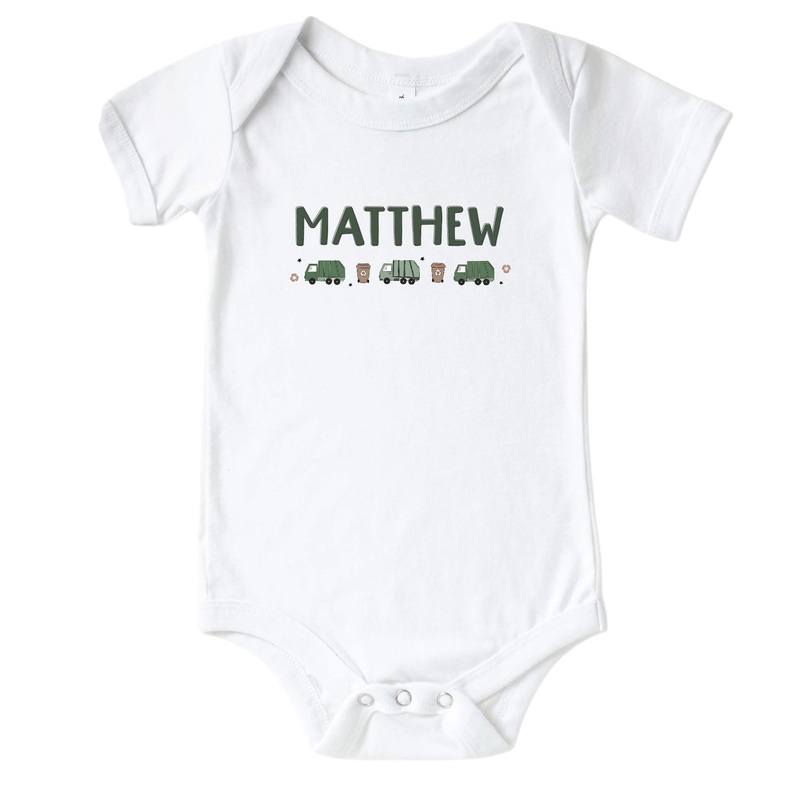 Personalized Clean Up Crew Graphic Bodysuit | White