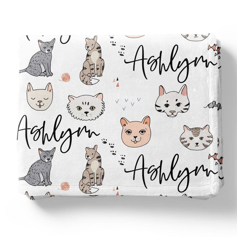 Purrdy Kittens Personalized Toddler Blanket